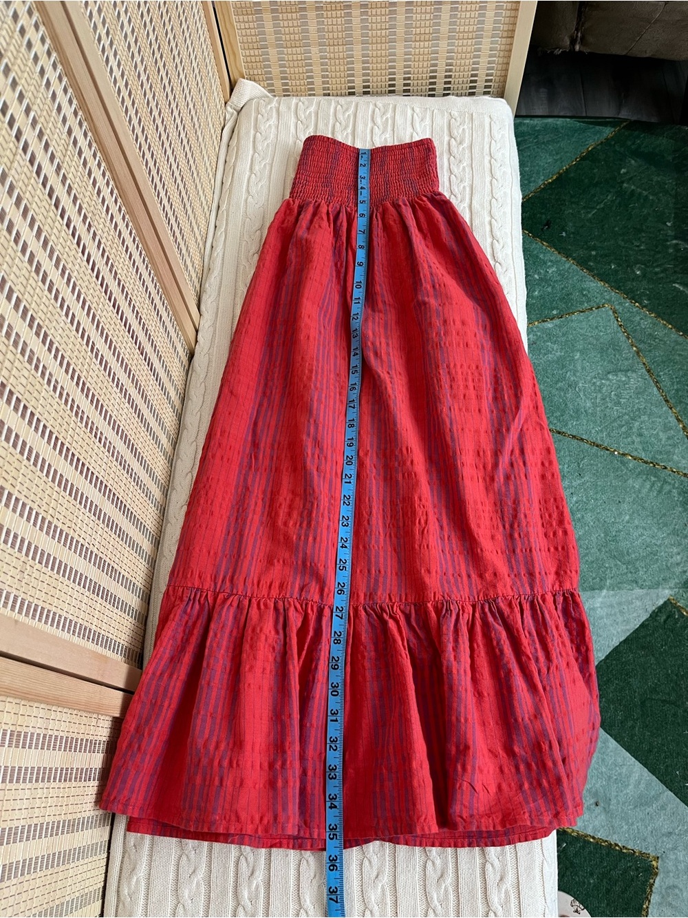 Universal Thread Red & Blue Tiered Midi Skirt - Picture 5 of 7